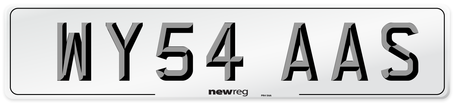 WY54 AAS Number Plate from New Reg
